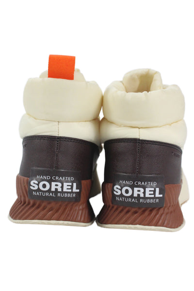 Sorel Womens Waterproof Out And About Ankle Snow Boots Ivory Brown Size 9