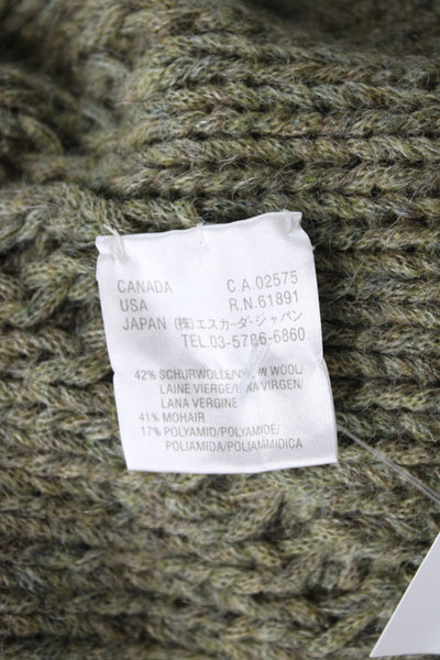 Escada Sport Women Green Argyle V-Neck Cardigan 42% Wool Size XL