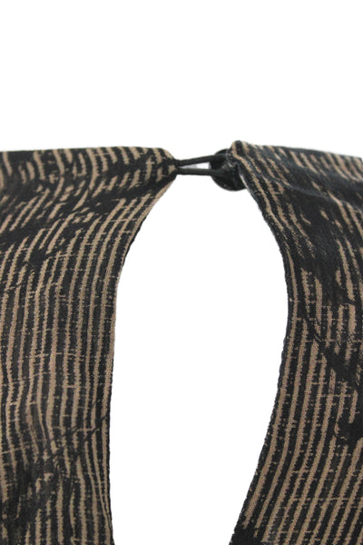 Zara Women Shift Dress Brown Floral Long Sleeve Round Neck Viscose Size L
