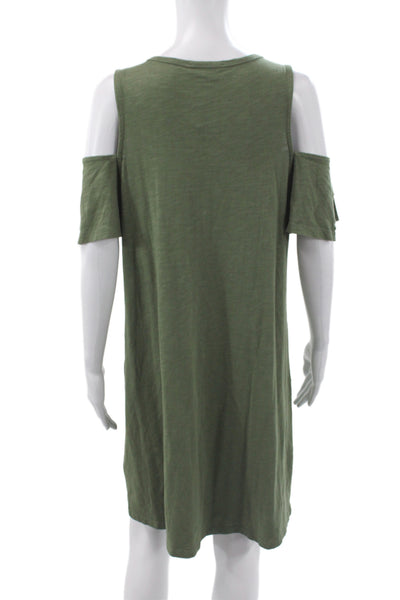 Sanctuary Women Shift Dress Green V-Neck Short Sleeve Mini Size S