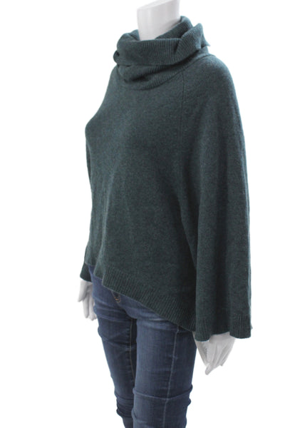 Theory Womens 100% Cashmere Cowl Neck Pullover Green Long Sleeve Size M