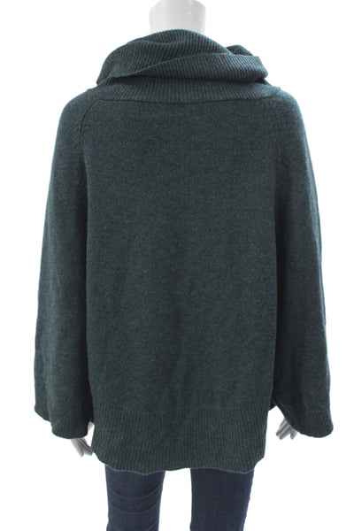 Theory Womens 100% Cashmere Cowl Neck Pullover Green Long Sleeve Size M