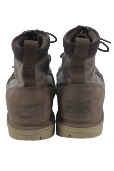 Sorel Mens Leather Round Toe Lace Up Boots Brown Size 10.5