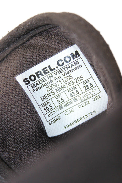 Sorel Mens Leather Round Toe Lace Up Boots Brown Size 10.5