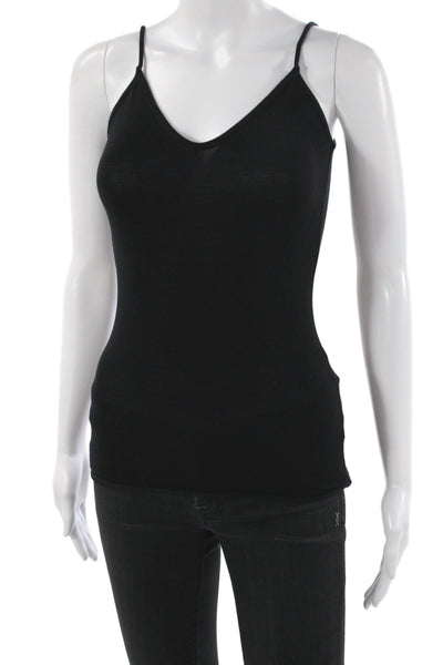 Rag & Bone Women V-Neck Black Viscose Tank Size 2XS