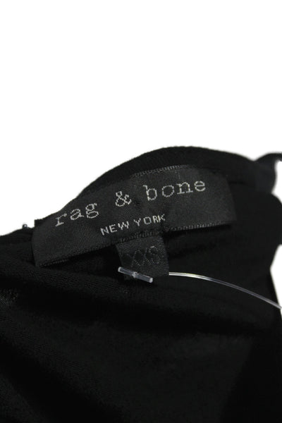 Rag & Bone Women V-Neck Black Viscose Tank Size 2XS