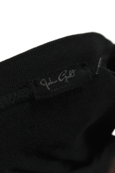 John Galt Women Jersey Graphic Crew Neck Short Sleeve Black T-Shirt Size S