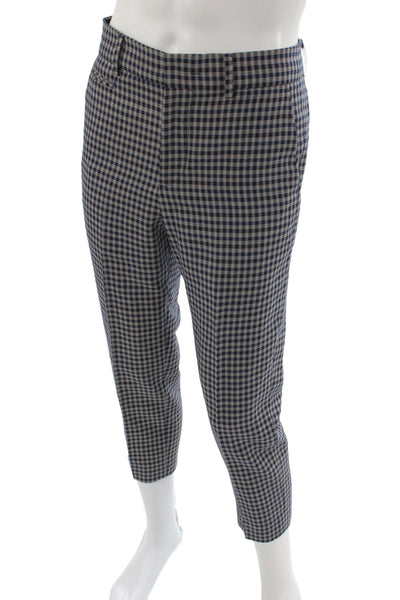 Club Monaco Men Blue Check Dress Pants Zip Closure Size 30