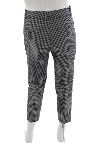 Club Monaco Men Blue Check Dress Pants Zip Closure Size 30