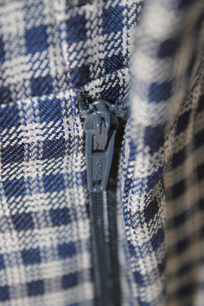 Club Monaco Men Blue Check Dress Pants Zip Closure Size 30