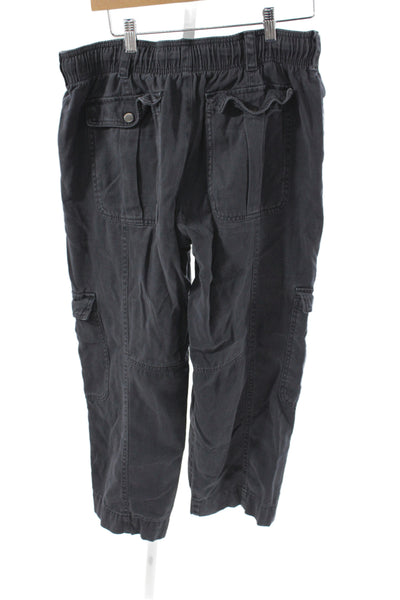 Zara Womens Gray Cargo Pants Button Closure 54% Lyocell Size M
