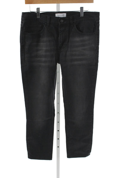 Ovadia & Sons Mens Slim Jeans Black Cotton Mid Rise Inseam 27 Size 30