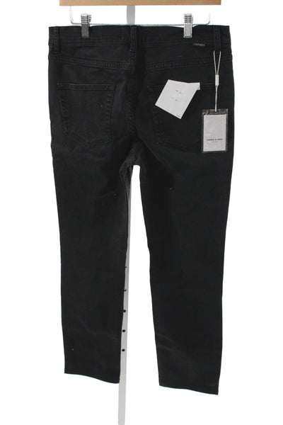 Ovadia & Sons Mens Slim Jeans Black Cotton Mid Rise Inseam 27 Size 30