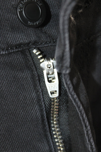 Ovadia & Sons Mens Slim Jeans Black Cotton Mid Rise Inseam 27 Size 30