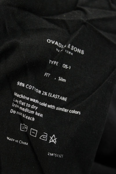 Ovadia & Sons Mens Slim Jeans Black Cotton Mid Rise Inseam 27 Size 30