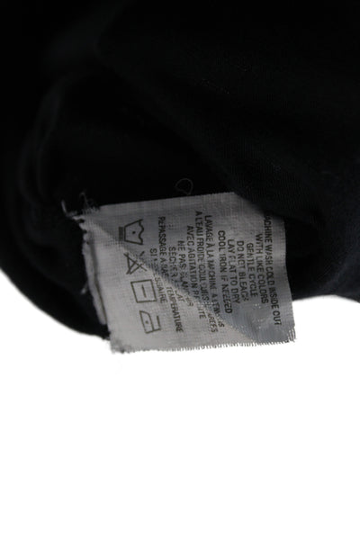 Theory Women Black Turtleneck Long Sleeve Basic T-Shirt 94% Cotton Size PP