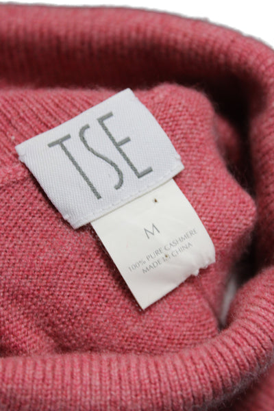 Tse Women 100% Cashmere Turtleneck Pullover Sweater Pink Size M