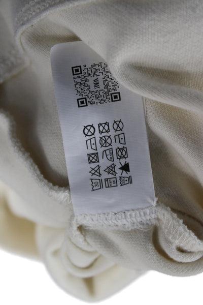 Zara Women Basic Ivory Long Sleeve Crew Neck Cotton T-Shirt Size S