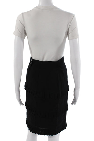 Escada Margaretha Ley Women Black 100% Wool Straight Pencil Skirt Size 36