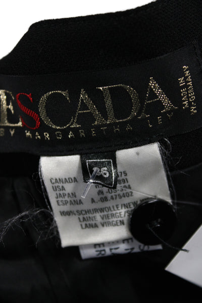 Escada Margaretha Ley Women Black 100% Wool Straight Pencil Skirt Size 36