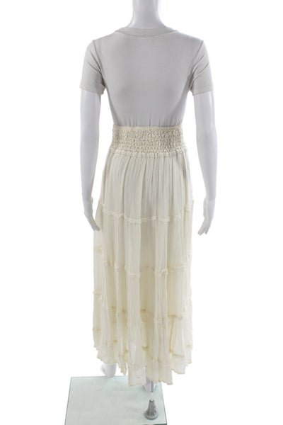 Jens Pirate Booty Womens Ivory Maxi Boho Cotton Pull On Skirt Size PS