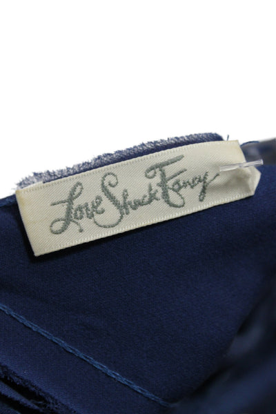 Love Shack Fancy Women Blouson Dress Blue Silk Tie Dye Sleeveless Size S