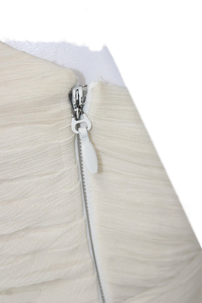 Jenny Yoo Collection Womens Maxi Dress Ivory Silk Sleeveless Zip Size 0