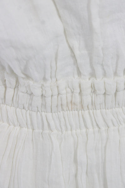 Love Shack Fancy Women Mini Dress White Cotton Scoop Neck Sleeveless Boho Size 0