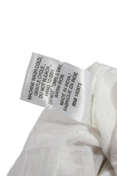 Love Shack Fancy Women Mini Dress White Cotton Scoop Neck Sleeveless Boho Size 0