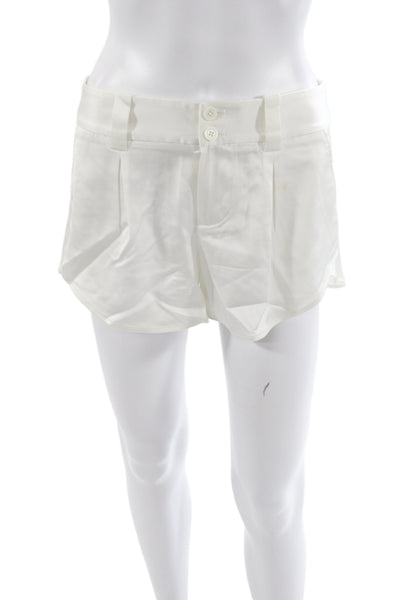 Alice + Olivia Women Hot Pants White Button Acetate Summer Size 2