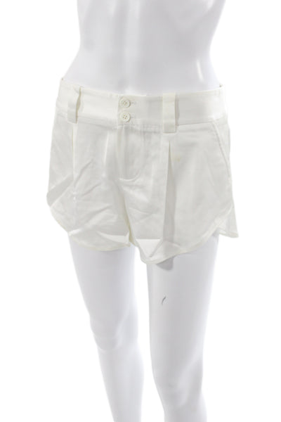 Alice + Olivia Women Hot Pants White Button Acetate Summer Size 2