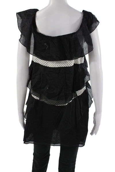 Kisuii Women Bohemian Striped Cotton Square Neck Sleeveless Shift Top Size M