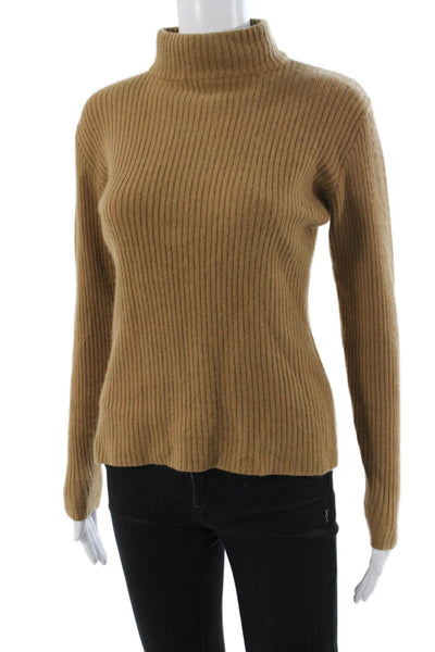 Tse Women Cashmere Brown Turtleneck Pullover Sweater Long Sleeve Size S