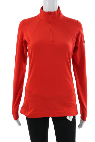 Arc'teryx Womens Mock Neck Half Zip Long Sleeve Active Top Red Size S