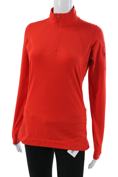 Arc'teryx Womens Mock Neck Half Zip Long Sleeve Active Top Red Size S