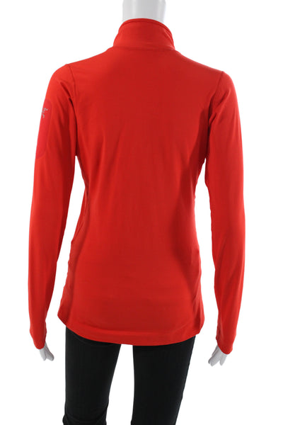 Arc'teryx Womens Mock Neck Half Zip Long Sleeve Active Top Red Size S