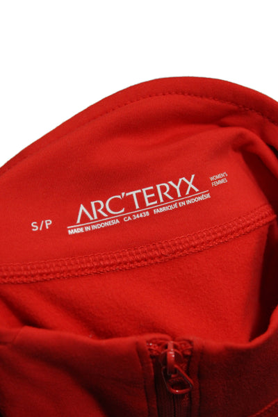 Arc'teryx Womens Mock Neck Half Zip Long Sleeve Active Top Red Size S
