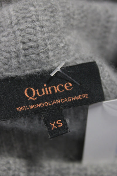 Quince Womens Pullover Sweater Gray Mongolian Cashmere Long Sleeve Size XS