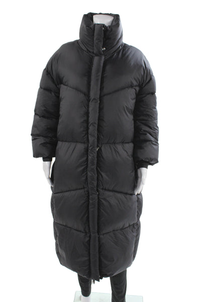 MNG Womens Puffer Jacket Black Snap Polyamide Winter Size S