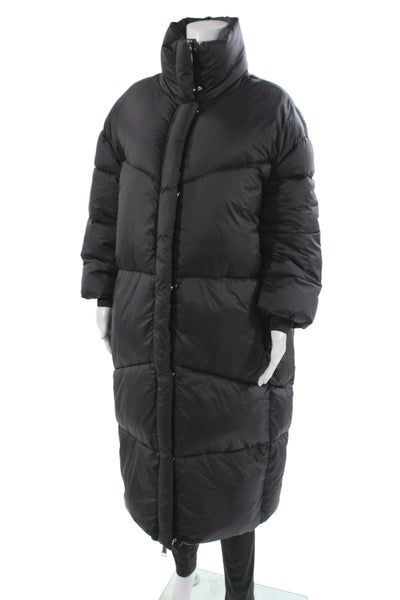 MNG Womens Puffer Jacket Black Snap Polyamide Winter Size S