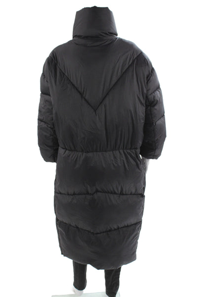 MNG Womens Puffer Jacket Black Snap Polyamide Winter Size S