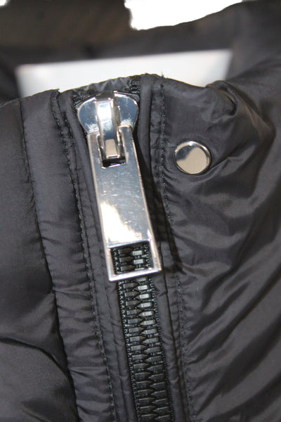 MNG Womens Puffer Jacket Black Snap Polyamide Winter Size S