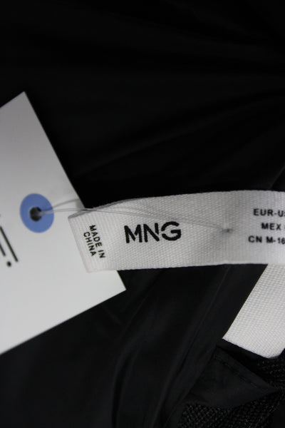 MNG Womens Puffer Jacket Black Snap Polyamide Winter Size S
