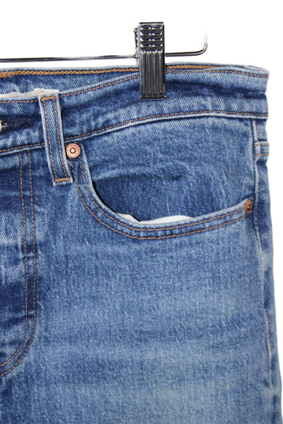 Levi's Women Blue Cotton High Rise Straight Jeans Size 27