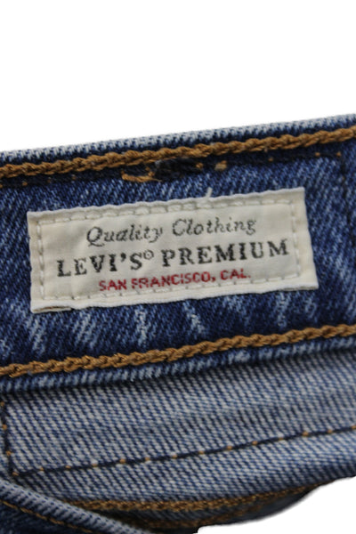 Levi's Women Blue Cotton High Rise Straight Jeans Size 27