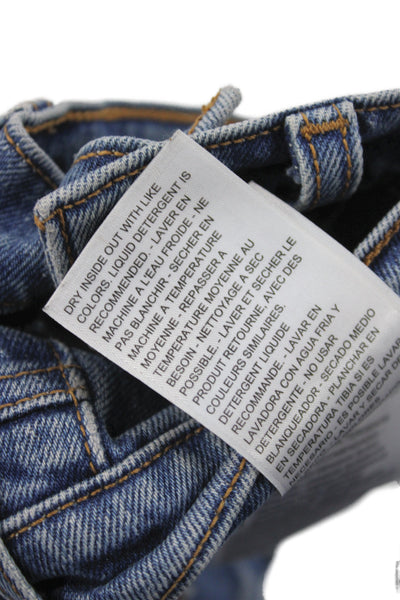 Levi's Women Blue Cotton High Rise Straight Jeans Size 27