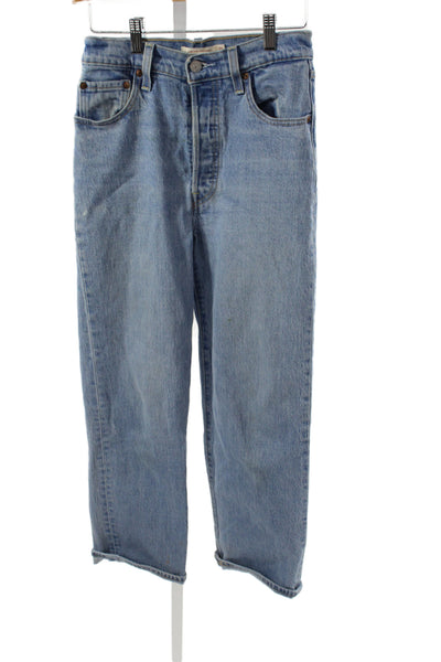 Levi's Women Straight Jeans Blue Denim High Rise Size 26