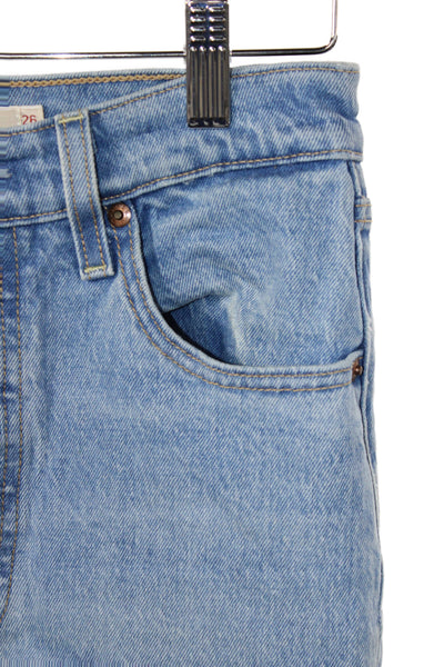 Levi's Women Straight Jeans Blue Denim High Rise Size 26