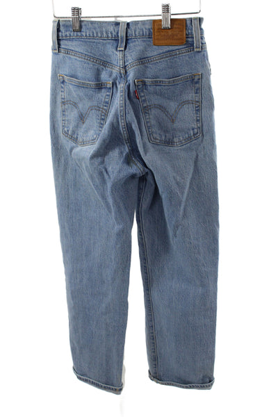 Levi's Women Straight Jeans Blue Denim High Rise Size 26