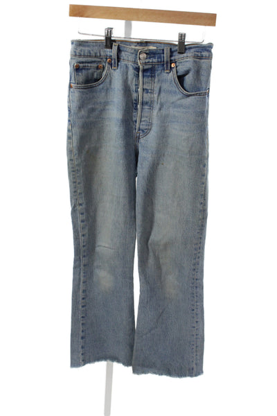 Levi's Womens Cropped High Rise Blue Cotton Jeans Inseam 28 Size 26